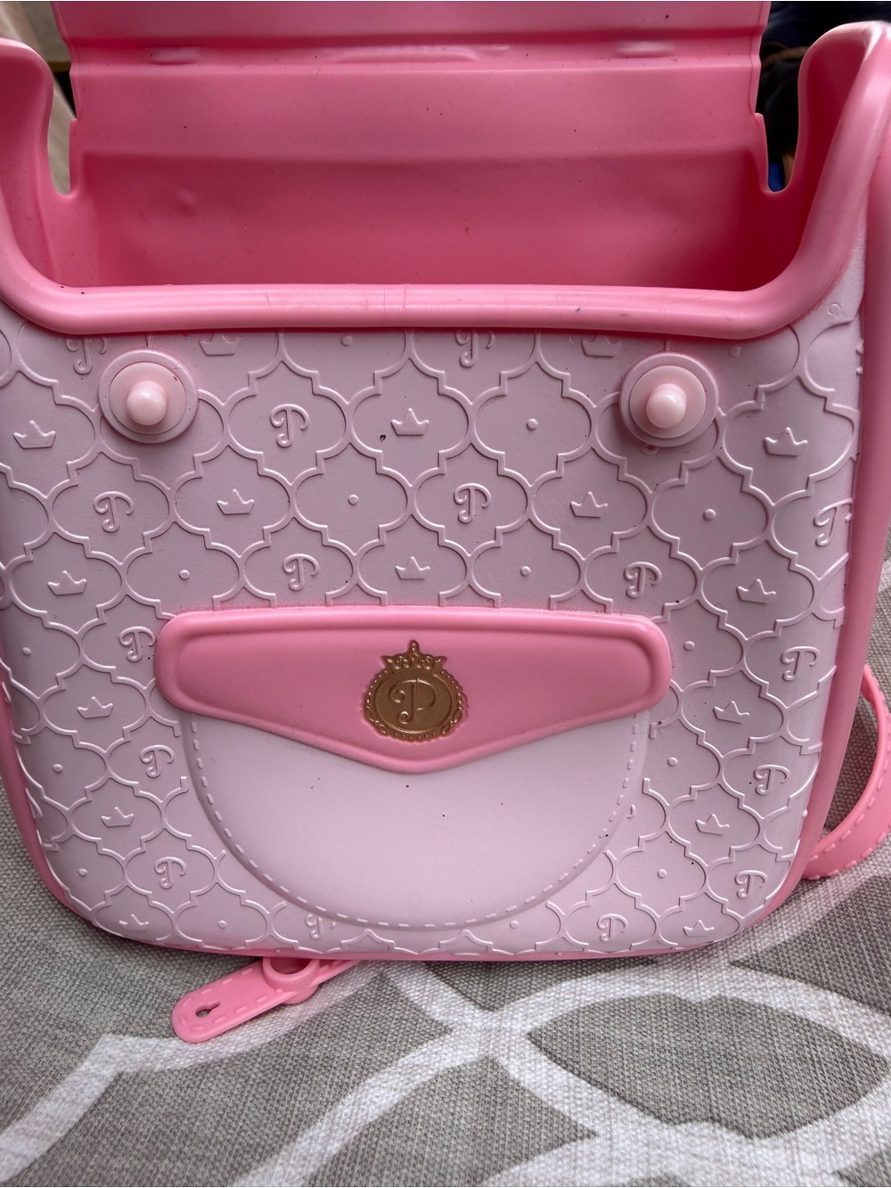 Disney Light Pink Mini Backpack with Gold Crest Detail